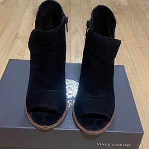 Vince Camuto Black Peep Toe Ankle Booties